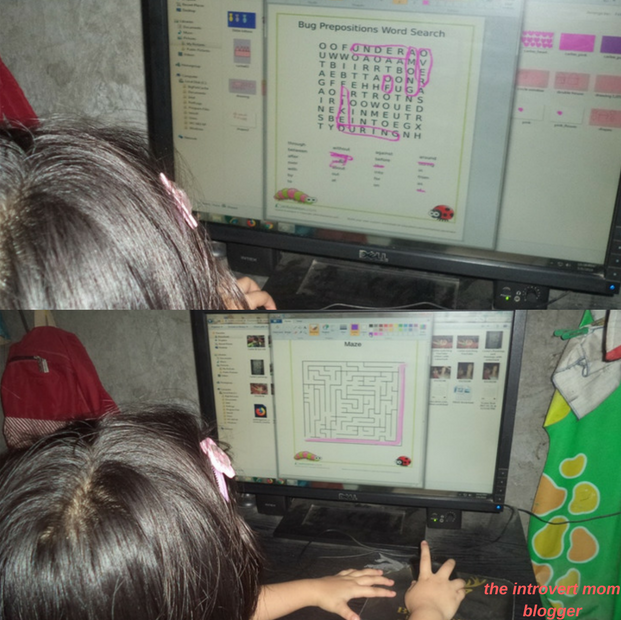 Carlee trying the word search and MAZE_with watermark